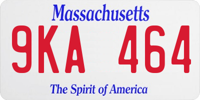 MA license plate 9KA464