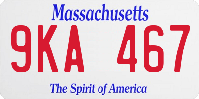 MA license plate 9KA467