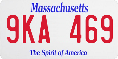 MA license plate 9KA469