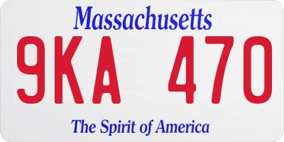MA license plate 9KA470