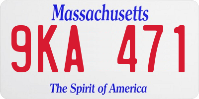 MA license plate 9KA471