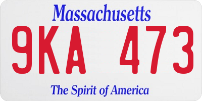 MA license plate 9KA473