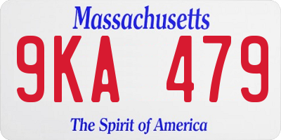 MA license plate 9KA479