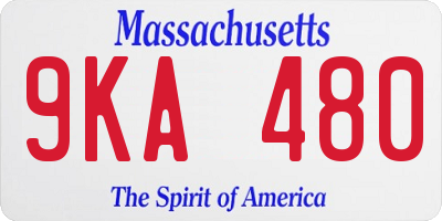 MA license plate 9KA480