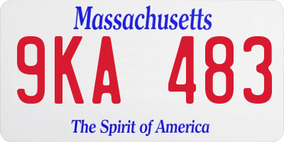 MA license plate 9KA483