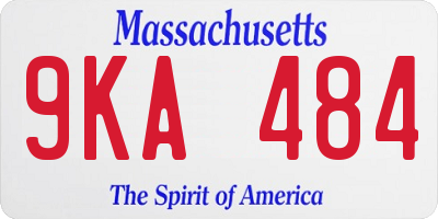 MA license plate 9KA484