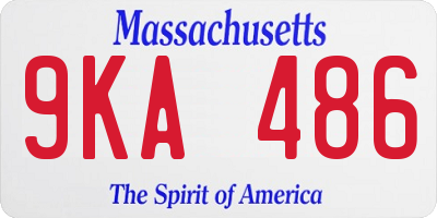 MA license plate 9KA486