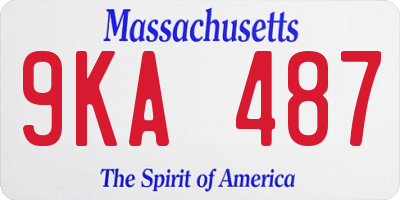 MA license plate 9KA487