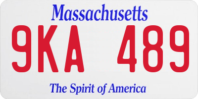 MA license plate 9KA489
