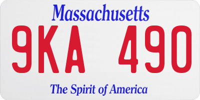 MA license plate 9KA490