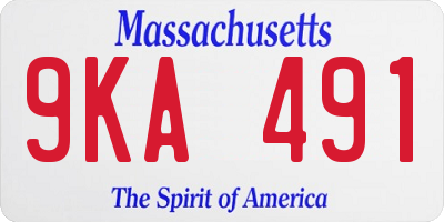 MA license plate 9KA491