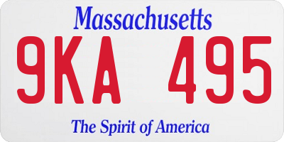 MA license plate 9KA495