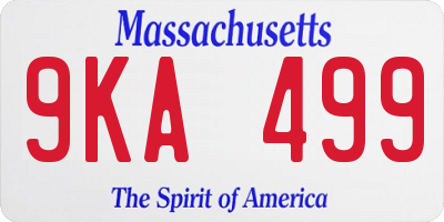 MA license plate 9KA499