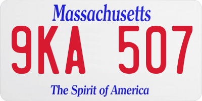 MA license plate 9KA507