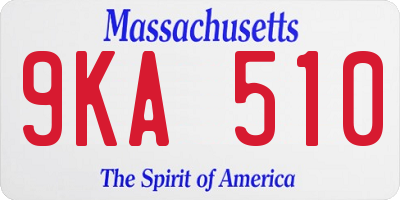 MA license plate 9KA510