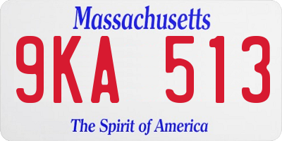MA license plate 9KA513