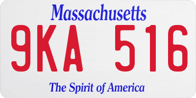MA license plate 9KA516