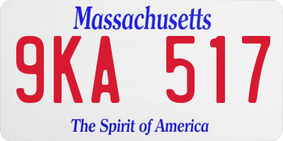 MA license plate 9KA517