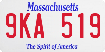 MA license plate 9KA519