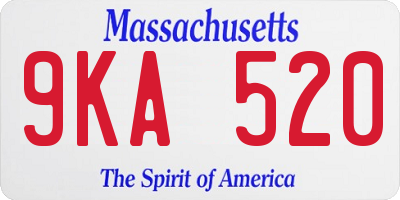 MA license plate 9KA520