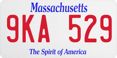 MA license plate 9KA529