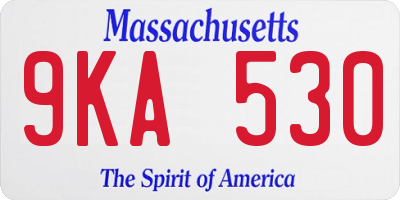 MA license plate 9KA530