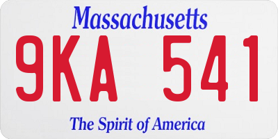 MA license plate 9KA541