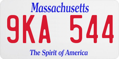 MA license plate 9KA544