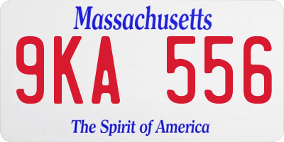 MA license plate 9KA556