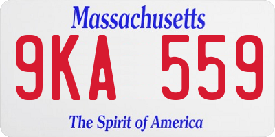 MA license plate 9KA559
