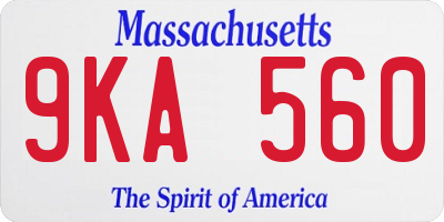 MA license plate 9KA560