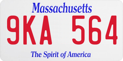MA license plate 9KA564