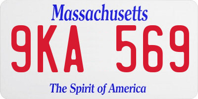 MA license plate 9KA569