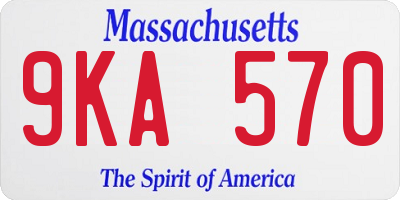 MA license plate 9KA570