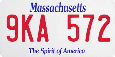 MA license plate 9KA572