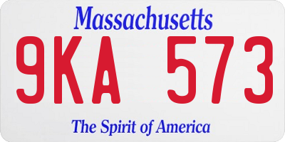 MA license plate 9KA573