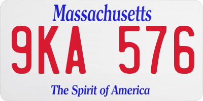 MA license plate 9KA576