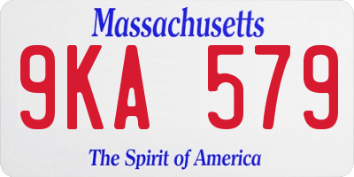 MA license plate 9KA579