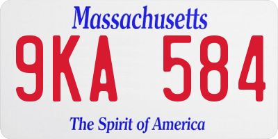 MA license plate 9KA584