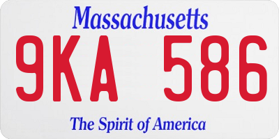 MA license plate 9KA586