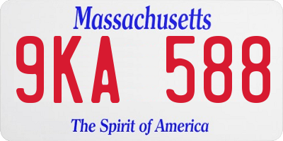 MA license plate 9KA588