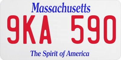 MA license plate 9KA590