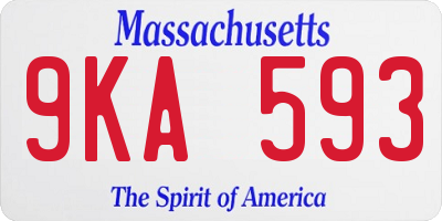 MA license plate 9KA593