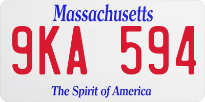 MA license plate 9KA594