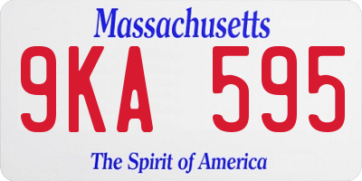 MA license plate 9KA595