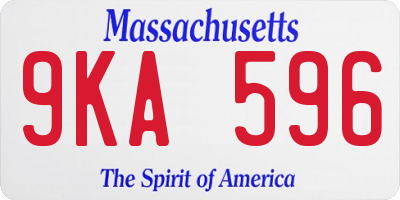MA license plate 9KA596