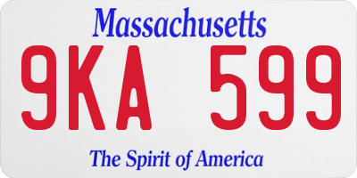 MA license plate 9KA599