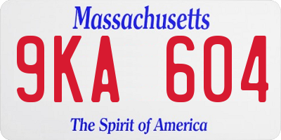 MA license plate 9KA604