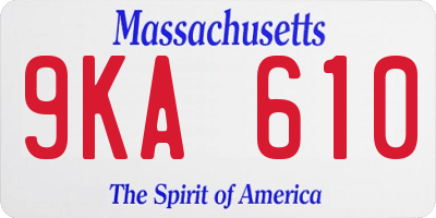 MA license plate 9KA610
