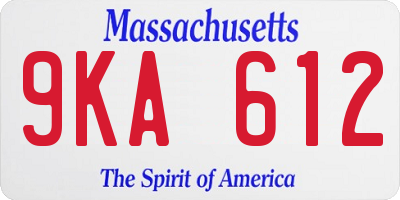 MA license plate 9KA612
